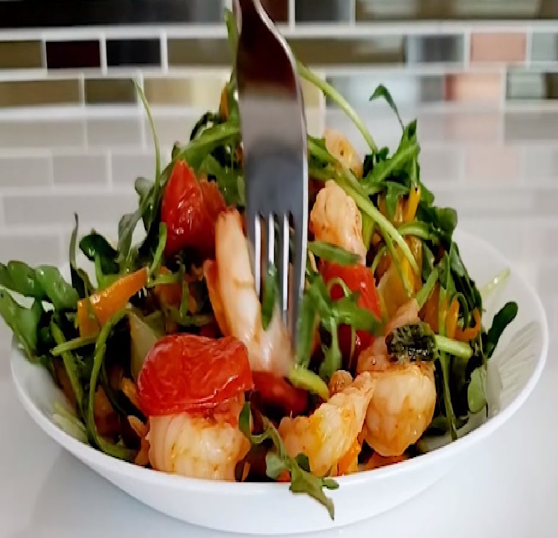 Rosted Shrimp Veggie Salad