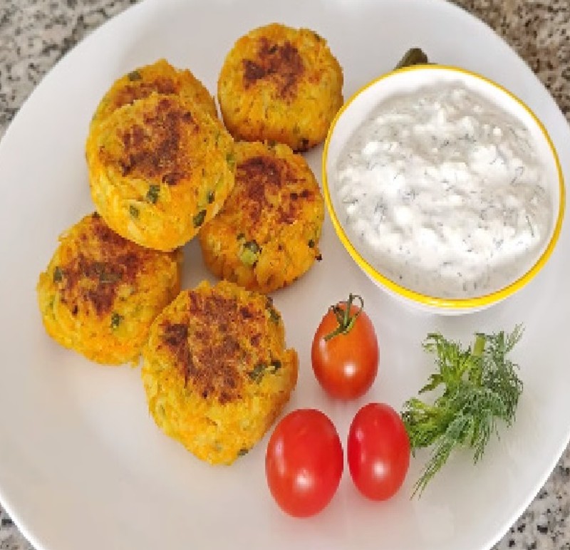 Zucchini Pancaes Tzatziki Sauce