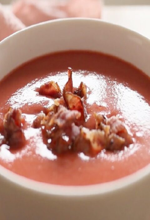 Creamy Beet Soup Bacon