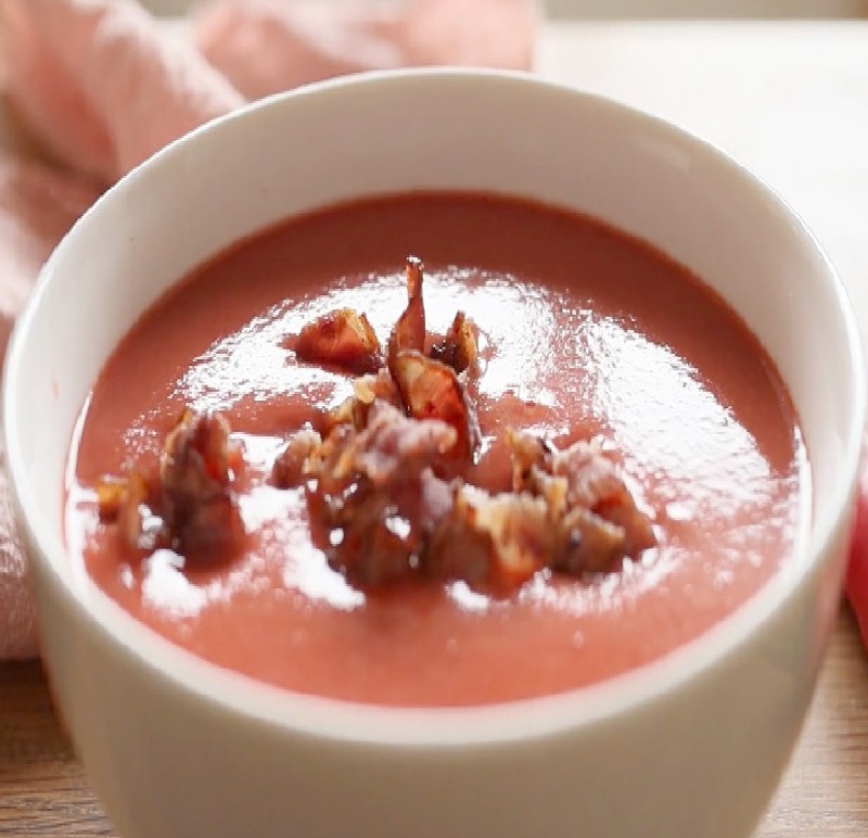 Creamy Beet Soup Bacon