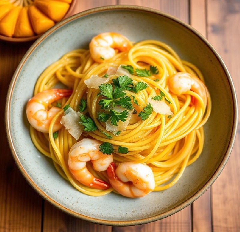 Butternut Squash Pasta With Shrimp