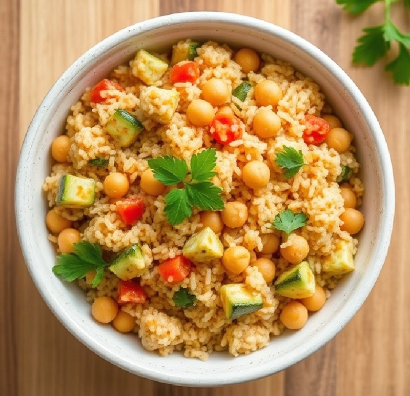 Chickpea and Zucchini Quinoa Bowl