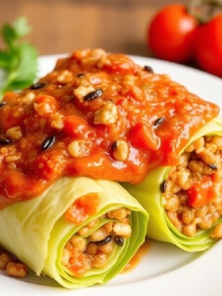 Lentil and Walnut Stuffed Cabbage Recipe