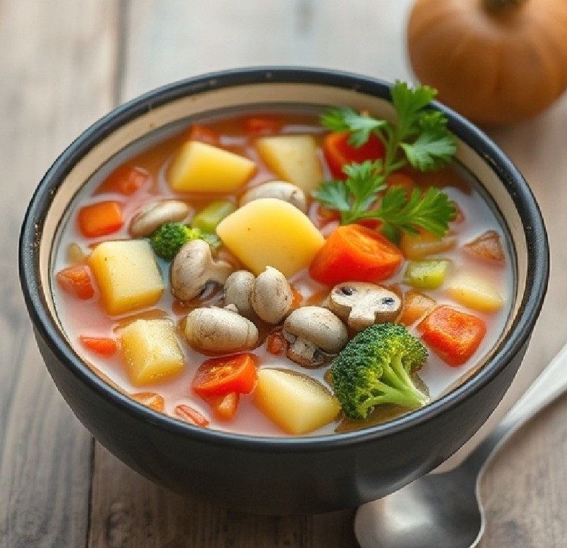 Mushroom Vegetable Tomato Soup