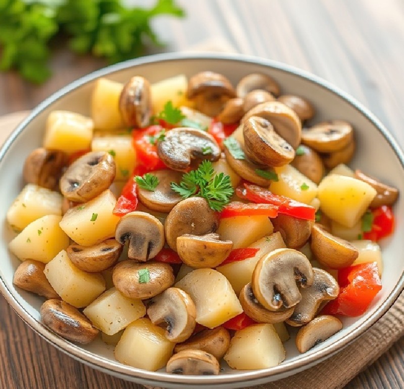 Stir Fried Mushrooms with Vegetables