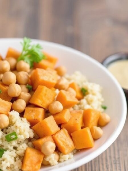 Sweet Potatoes with Quinoa Chickpeas