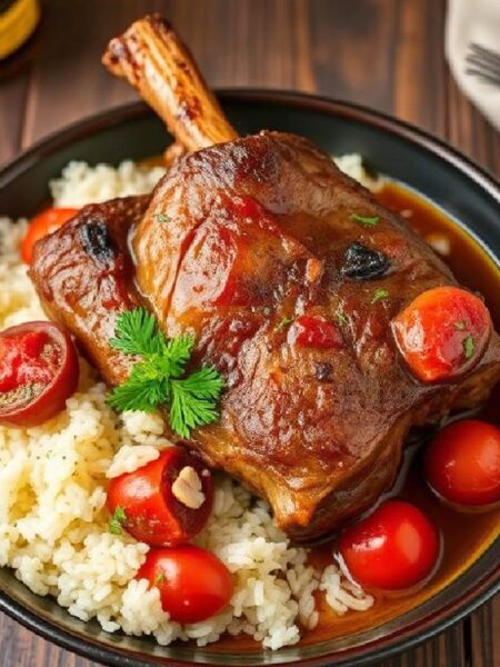 Braised Leg of Lamb with Rice