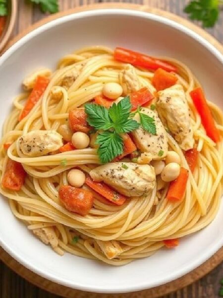 Chicken Pasta with Peanuts