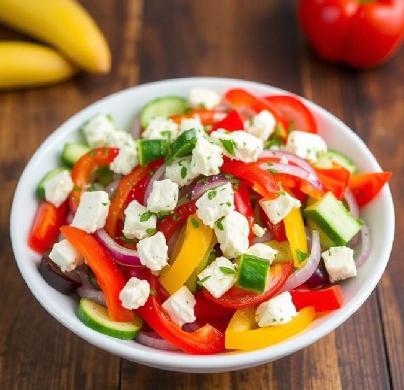 Colorful Pepper and Feta Salad