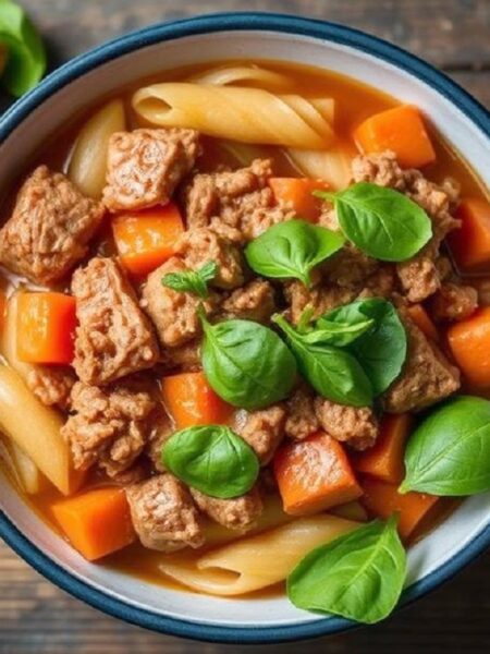 Ground Meat Spinach Soup