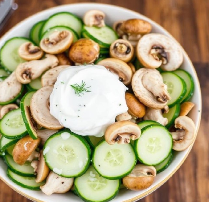 Mushroom and Cucumber Salad