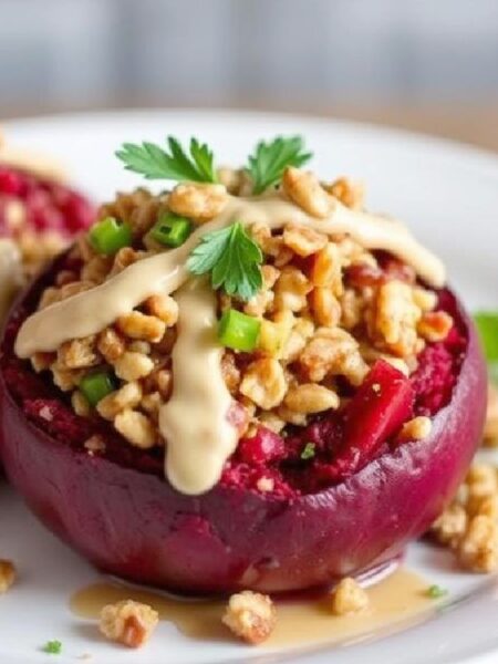 Quinoa Stuffed Beets with Walnuts