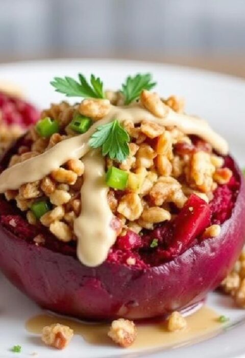 Quinoa Stuffed Beets with Walnuts