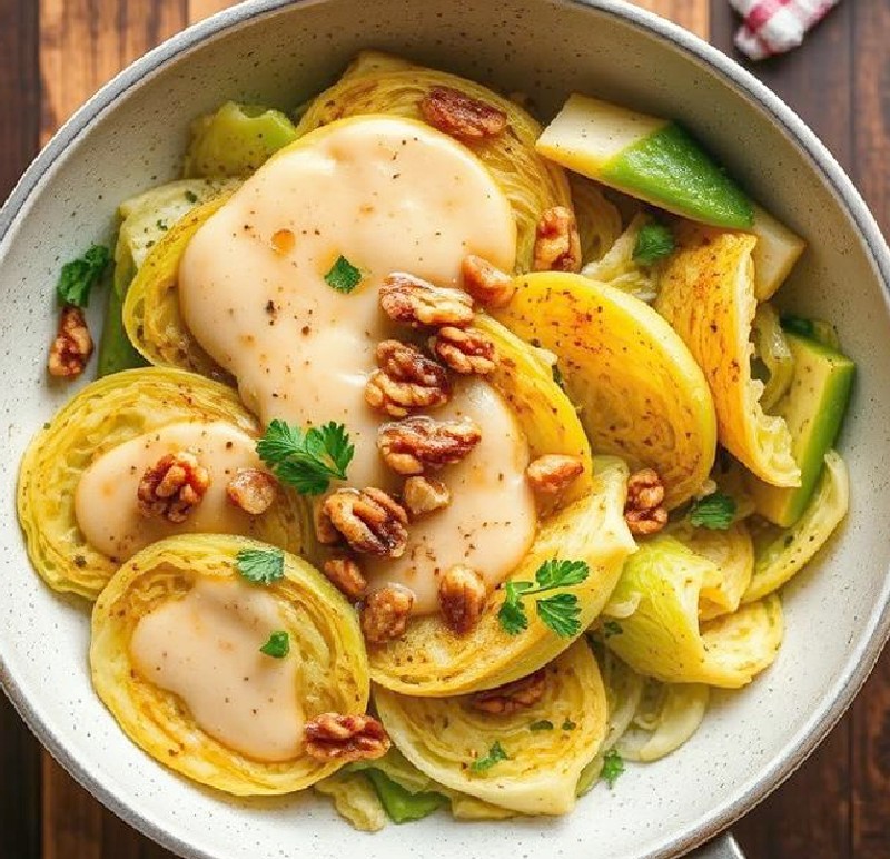 Roasted Savoy Cabbage with Hazelnut Sauce