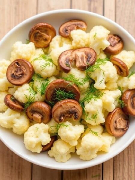 Sautéed Cauliflower and Mushrooms