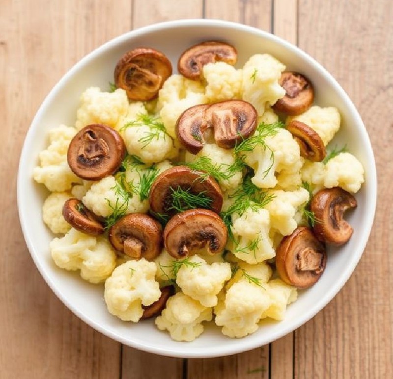 Sautéed Cauliflower and Mushrooms