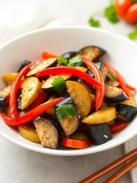 Stir-Fried Eggplant and Peppers