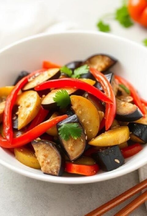 Stir-Fried Eggplant and Peppers