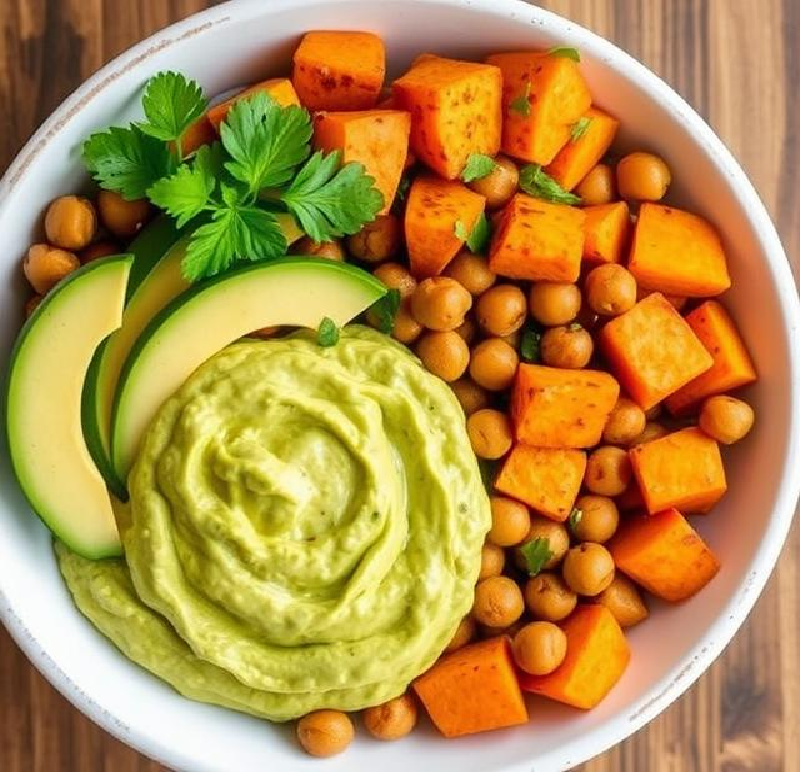 Sweet Potatoes with Roasted Chickpeas