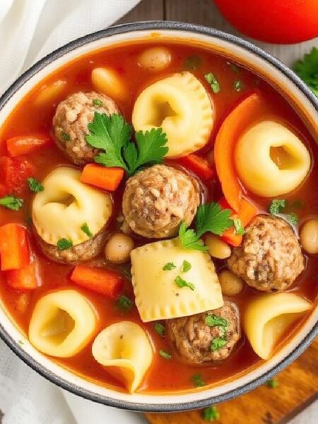 Tortellini Meatball Soup