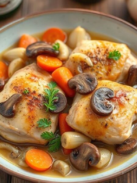 Chicken Thighs with Mushrooms and Onions