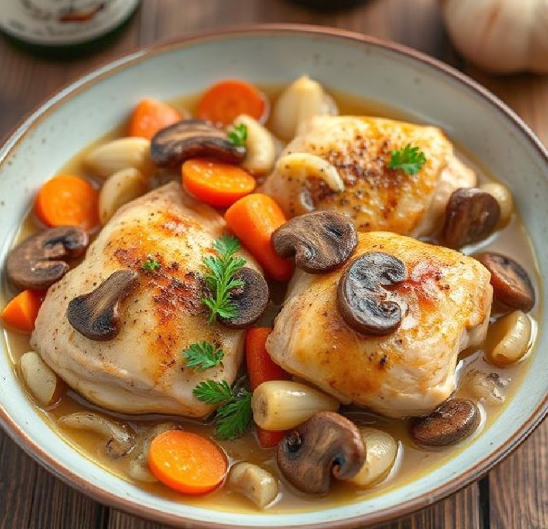 Chicken Thighs with Mushrooms and Onions