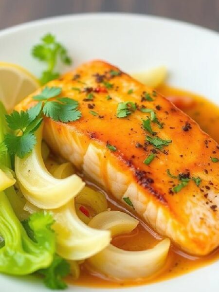 Curry Salmon with Chinese Cabbage