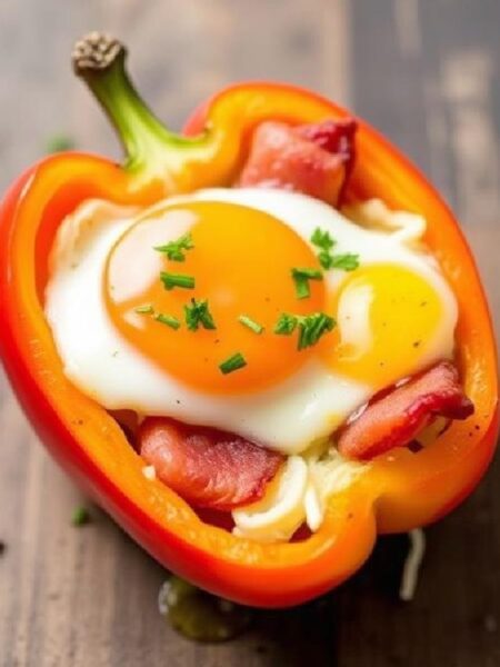 Stuffed Peppers with Bacon and Eggs