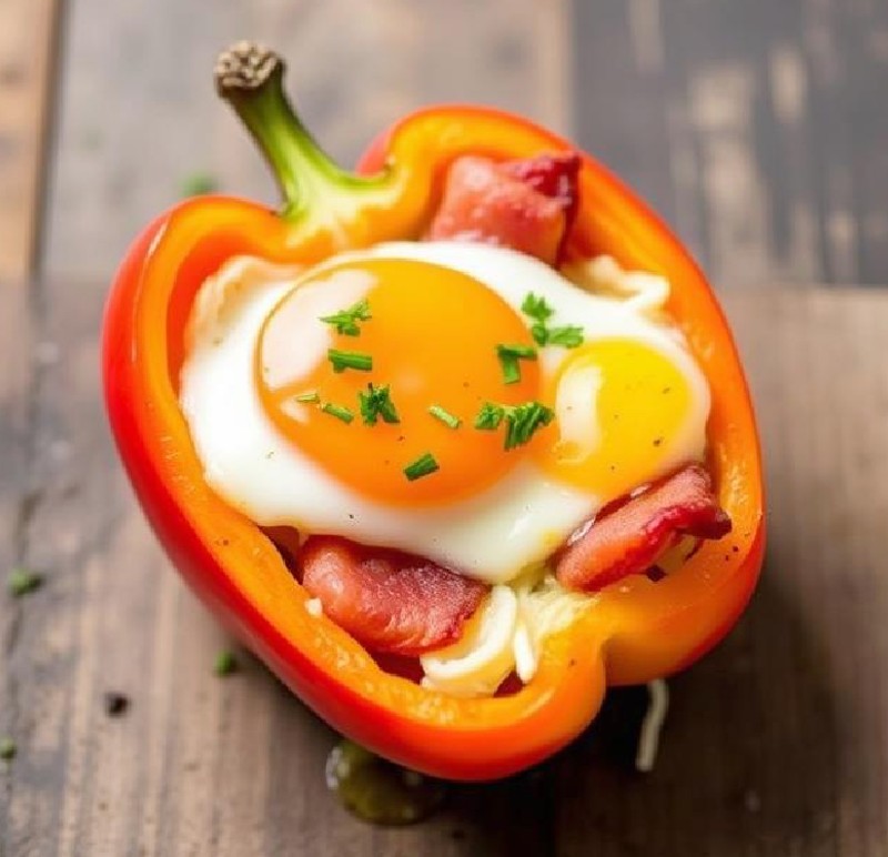 Stuffed Peppers with Bacon and Eggs